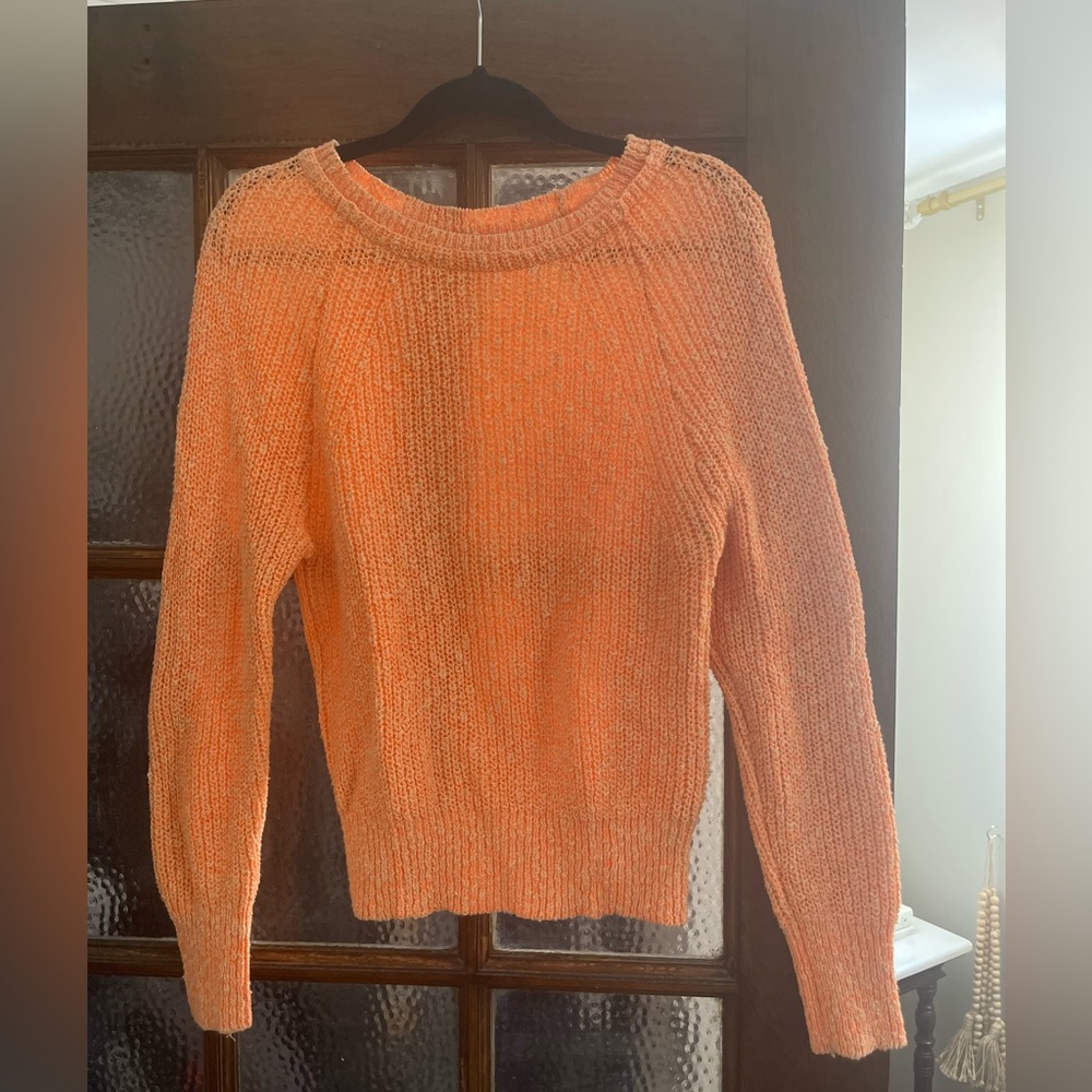 Free People Orange Open Knit sweater